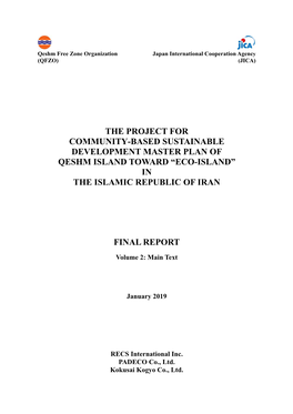 The Project for Community-Based Sustainable Development Master Plan of Qeshm Island Toward “Eco-Island” in the Islamic Republic of Iran