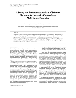 A Survey and Performance Analysis of Software Platforms for Interactive Cluster-Based Multi-Screen Rendering