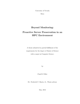 Beyond Monitoring: Proactive Server Preservation in an HPC Environment