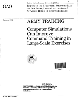 Computer Simulations Can Improve Command Training in Large-Scale Exercises