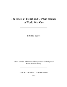 The Letters of French and German Soldiers in World War One