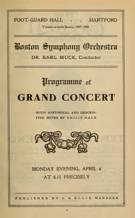 Boston Symphony Orchestra Concert Programs, Season 27,1907-1908, Trip