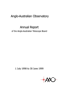 Anglo-Australian Observatory Annual Report