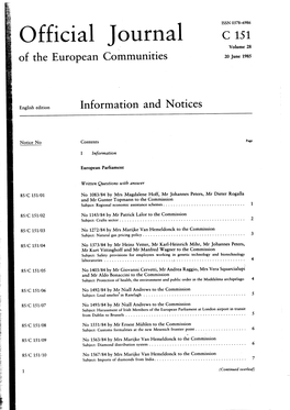 Official Journal C 151 Volume 28 of the European Communities 20 June 1985