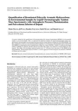 Quantification of Brominated Polycyclic Aromatic Hydrocarbons in Environmental Samples by Liquid Chromatography Tandem Mass Spec