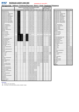 ROZKŁAD JAZDY LINII 404 Obowiązuje Od 1 Marca 2011R