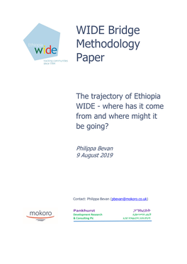 The Trajectory of Ethiopia WIDE 1994-2019