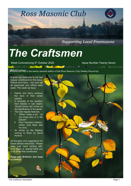 The Craftsmen Week Commencing 5Th October 2020 Issue Number Twenty Seven