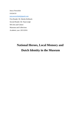 National Heroes, Local Memory and Dutch Identity in the Museum 2