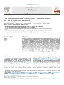 DNA Barcoding of Mosquitoes Collected Through a Nationwide Survey in 2011 and 2012 in Malawi, Southeast Africa