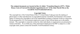 Transition Reports (1977) - White House: Lists of Current Presidential Appointments (1)” of the John Marsh Files at the Gerald R