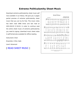 Extreme Politicalamity Sheet Music