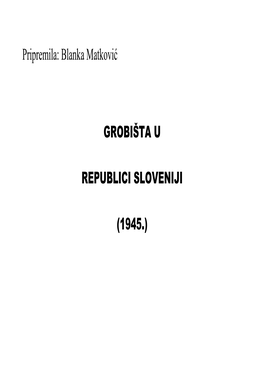 Grobišta U Sloveniji 1945