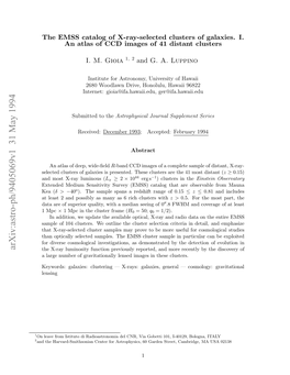 The EMSS Catalog of X-Ray-Selected Clusters of Galaxies. I. an Atlas Of
