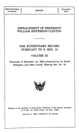 Impeachment of President William Jefferson Clinton