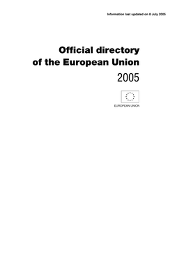 Official Directory of the European Union 2005