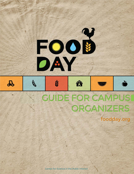 Guide for CAMPUS Organizers Table of Contents Food Day Priorities