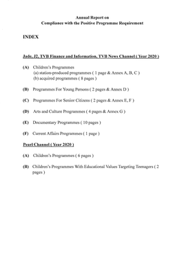 Annual Report on Compliance with the Positive Programme Requirement