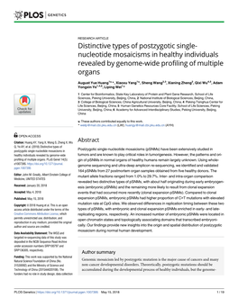 Nucleotide Mosaicisms in Healthy Individuals Revealed by Genome-Wide Profiling of Multiple Organs