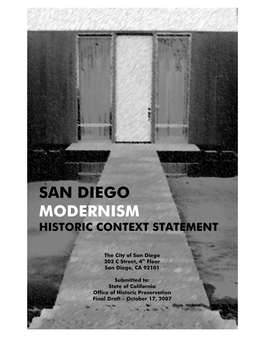 San Diego Modernism Historic Context Statement