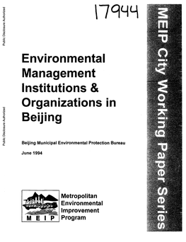 Environmental Protection in Beijing