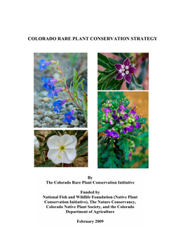Colorado Rare Plant Conservation Strategy