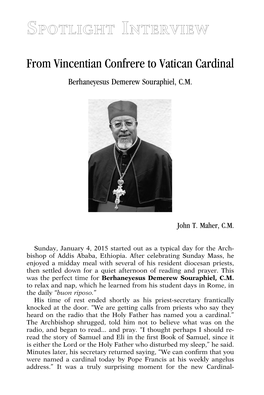 From Vincentian Confrere to Vatican Cardinal Berhaneyesus Demerew Souraphiel, C.M