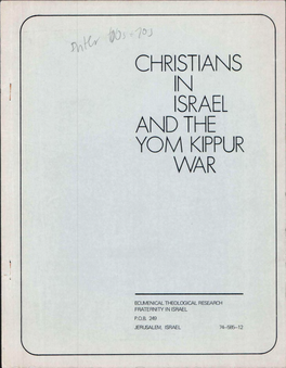 Christians in Israel and the Yom Kippur War