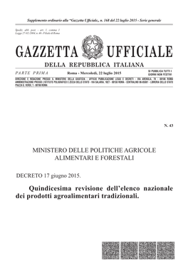 Gazzetta Ufficiale Della Repubblica Italiana