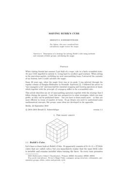 Solving Rubik's Cube