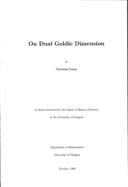 On Dual Goldie Dimension