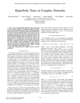 Hyperbolic Trees in Complex Networks