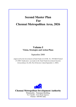 Second Master Plan for Chennai Metropolitan Area, 2026