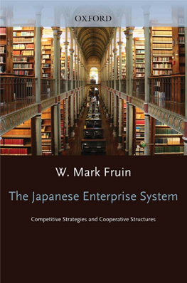 The Japanese Enterprise System This Page Intentionally Left Blank the Japanese Enterprise System