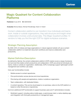 Magic Quadrant for Content Collaboration Platforms