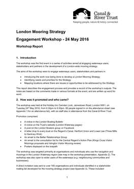 London Mooring Strategy Engagement Workshop - 24 May 2016