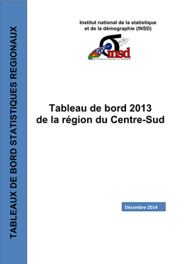 Tableau De Bord 2013 De La Region Du Centre-Sud