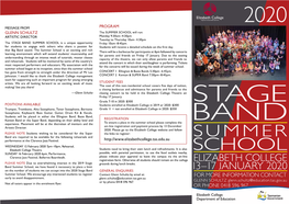 Stage Band Summer School Brochure