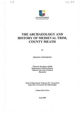 The Archaeology and History of Medieval Trim, County Meath