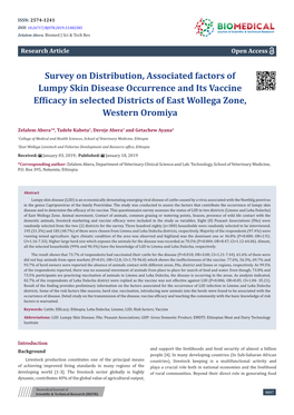 Survey on Distribution, Associated Factors of Lumpy Skin Disease Occurrence and Its Vaccine Efficacy in Selected Districts of East Wollega Zone, Western Oromiya