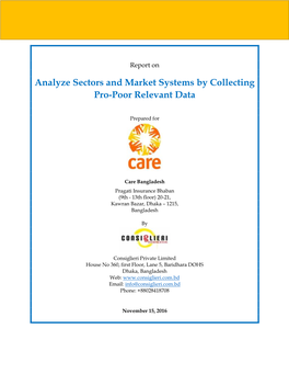 Analyze Sectors and Market Systems by Collecting Pro-Poor Relevant Data