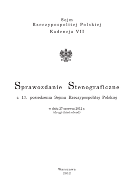 Sprawozdanie Stenograficzne Z 17