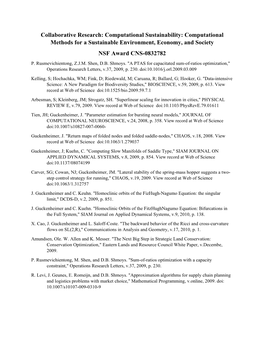Collaborative Research: Computational Sustainability: Computational Methods for a Sustainable Environment, Economy, and Society NSF Award CNS-0832782 P