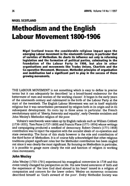 Methodism and the British Labour Movement