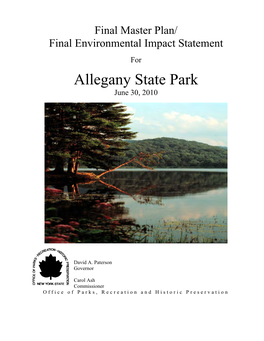 Allegany Final Master Plan/Final Environmental Impact Statement