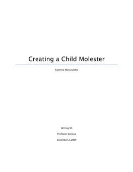 Creating a Child Molester