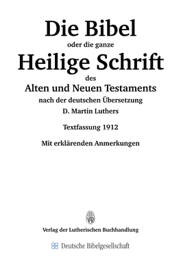 Die Bibel Heilige Schrift