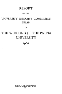 Report the Working of the Patna University