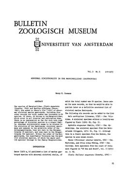 Bulletin Zoologisch Museum