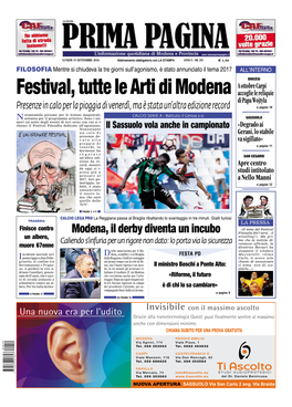 Modena, Il Derby Diventa Un Incubo Filosofia 2017 Sarà